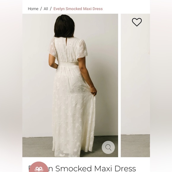 NWTs Baltic Born Evelyn Smocked Maxi Dress in Off White - Picture 6 of 11